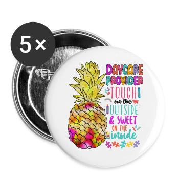 Childcare Daycare Provider Teacher - Buttons large 2.2''/56 mm (5-pack) - white - Front