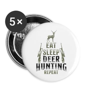 Buck Deer Hunting Hunter Vintage - Buttons large 2.2''/56 mm (5-pack) - white - Front
