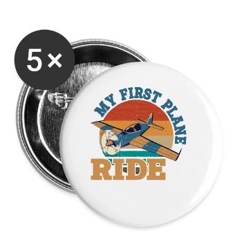 My First Plane Ride 39 - Buttons large 2.2''/56 mm (5-pack) - white - Front