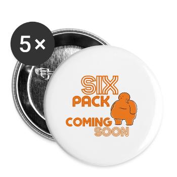 Six Pack à venir 37 - Lot de 5 grands badges (56 mm) - blanc - Devant