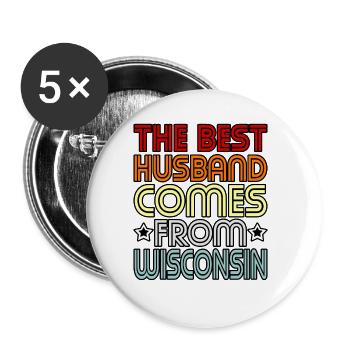 Bestes Ehemann wisconsin geschenk - Buttons groß 56 mm (5er Pack) - Weiß - Vorne