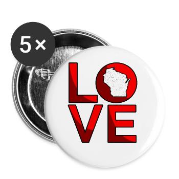 Dear Wisconsin Gift - Buttons large 2.2''/56 mm (5-pack) - white - Front