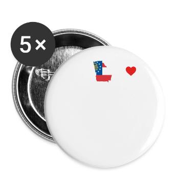 Georgia heartbeat gift - Buttons large 2.2''/56 mm (5-pack) - white - Front