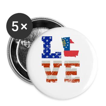 Dear georgia Usa flags gift - Buttons large 2.2''/56 mm (5-pack) - white - Front