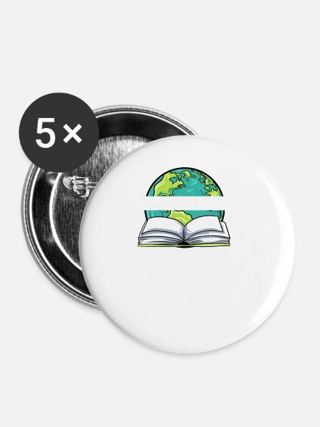 Lesen - Buttons groß 56 mm (5er Pack) - Weiß