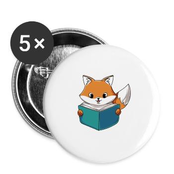 Lesen - Buttons groß 56 mm (5er Pack) - Weiß - Vorne