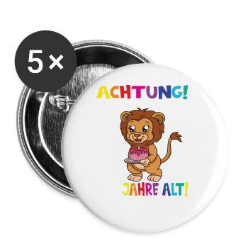Kindergeburtstag Ich Bin Jetzt 9 Jahre - Buttons groß 56 mm (5er Pack) - Weiß - Vorne