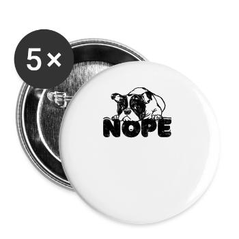 Nope - Hundeliebhaber - Buttons groß 56 mm (5er Pack) - Weiß - Vorne