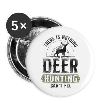 Buck Deer Hunting Hunter Vintage - Buttons large 2.2''/56 mm (5-pack) - white - Front