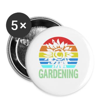 Retro Vintage Awesome Flower Gardening Designs - Buttons large 2.2''/56 mm (5-pack) - white - Front