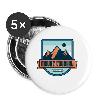 Berg Toubkal - Marokko - Buttons groß 56 mm (5er Pack) - Weiß - Vorne