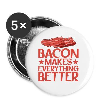 Le bacon rend tout meilleur 13 - Lot de 5 grands badges (56 mm) - blanc - Devant