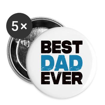 Best Dad Ever - Buttons groß 56 mm (5er Pack) - Weiß - Vorne