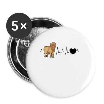 Leonberger Heartbeat - Buttons large 2.2''/56 mm (5-pack) - white - Front