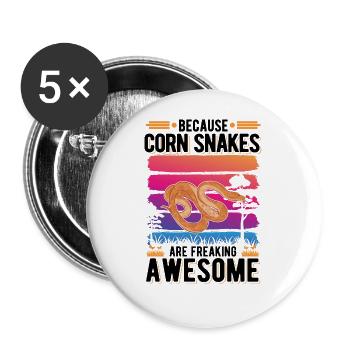 Corn Snake Cadeau Corn Snake - Lot de 5 grands badges (56 mm) - blanc - Devant