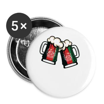 Afghanistan Flag Cool Beer Mug - Buttons large 2.2''/56 mm (5-pack) - white - Front