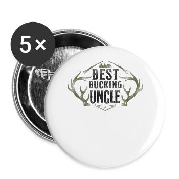 Buck Deer Hunting Hunter Uncle - Buttons large 2.2''/56 mm (5-pack) - white - Front