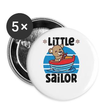 Sailing Sailboat Boating Kid Child Yacht Boat - Buttons large 2.2''/56 mm (5-pack) - white - Front