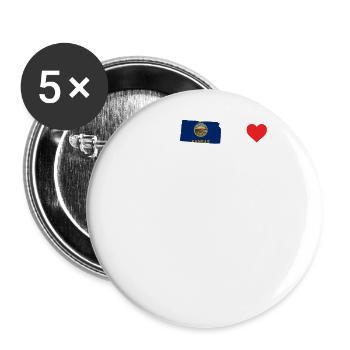 Cadeau de battement de cœur du Kansas - Lot de 5 grands badges (56 mm) - blanc - Devant