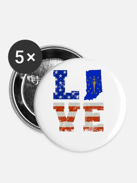 Liebe Indiana Geschenk - Buttons groß 56 mm (5er Pack) - Weiß