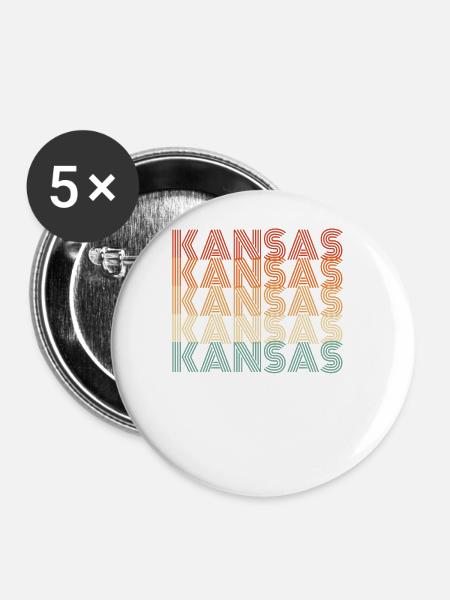 Kansas bewohner geschenk - Buttons groß 56 mm (5er Pack) - Weiß