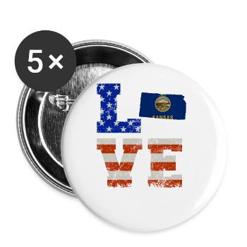 Cher cadeau du Kansas - Lot de 5 grands badges (56 mm) - blanc - Devant
