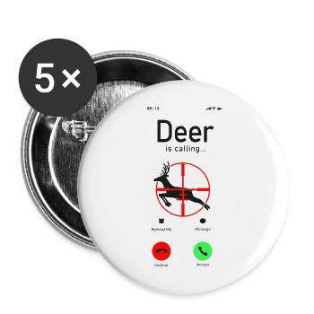 Buck Deer Hunting Hunter Phone - Buttons large 2.2''/56 mm (5-pack) - white - Front