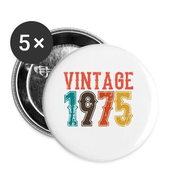 Geburtstag Papa Vintage 1975 - Buttons groß 56 mm (5er Pack) - Weiß - Vorne