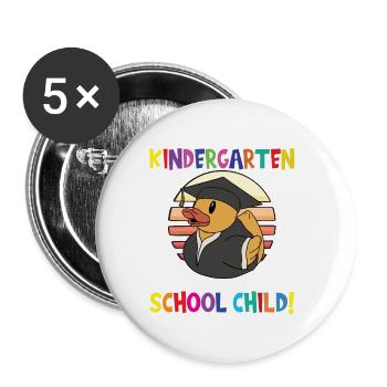 Au revoir la maternelle, je suis un écolier maintenant ! - Lot de 5 grands badges (56 mm) - blanc - Devant