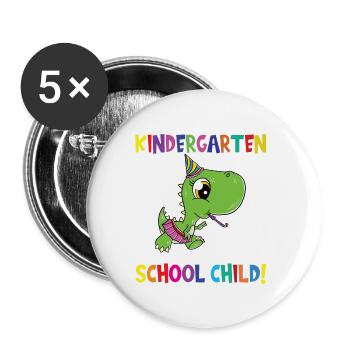 Au revoir la maternelle, je suis un écolier maintenant ! - Lot de 5 grands badges (56 mm) - blanc - Devant