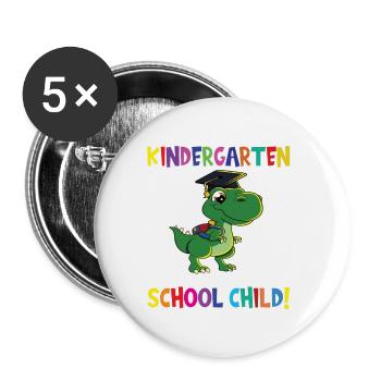 Au revoir la maternelle, je suis un écolier maintenant ! - Lot de 5 grands badges (56 mm) - blanc - Devant