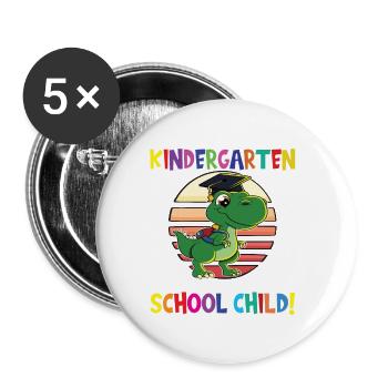 Au revoir la maternelle, je suis un écolier maintenant ! - Lot de 5 grands badges (56 mm) - blanc - Devant