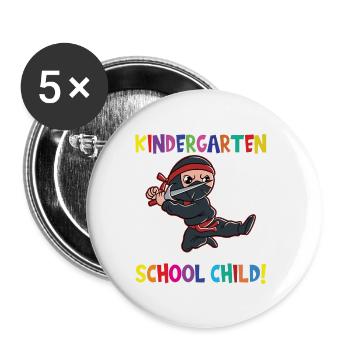 Au revoir la maternelle Je suis un écolier maintenant! - Lot de 5 grands badges (56 mm) - blanc - Devant