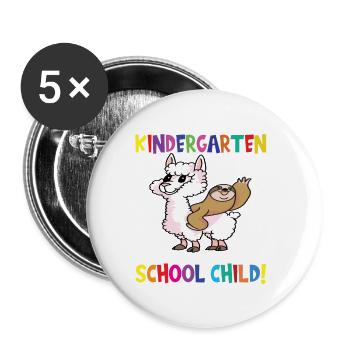 Au revoir la maternelle, je suis un écolier maintenant ! - Lot de 5 grands badges (56 mm) - blanc - Devant