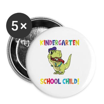Au revoir la maternelle, je suis un écolier maintenant ! - Lot de 5 grands badges (56 mm) - blanc - Devant