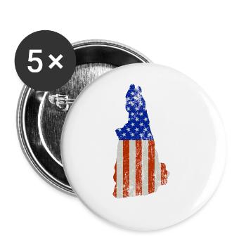 New Hampshire Home Usa drapeau cadeau - Lot de 5 grands badges (56 mm) - blanc - Devant