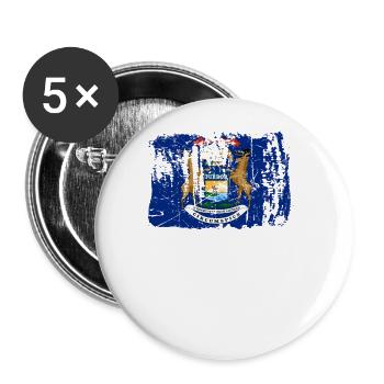 Michigan Travels Gift - Buttons large 2.2''/56 mm (5-pack) - white - Front