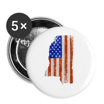 Mississippi Home Usa flag gift - Buttons large 2.2''/56 mm (5-pack) - white - Front