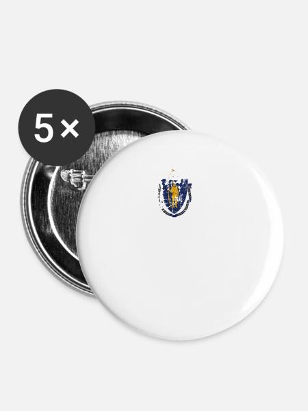 Massachusetts Reist Geschenk - Buttons groß 56 mm (5er Pack) - Weiß