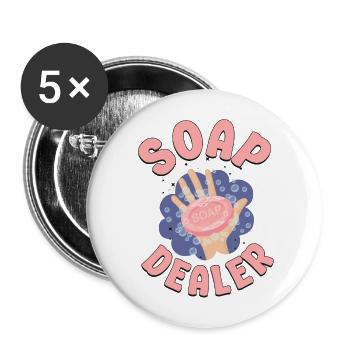 Fabrication de savon Artisanat Marchand de savon - Lot de 5 grands badges (56 mm) - blanc - Devant