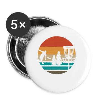 Weinlese-frisbee-disc-golf - Buttons large 2.2''/56 mm (5-pack) - white - Front