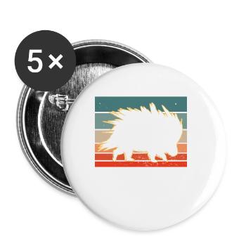 Stachelschwein Umarmung Geschenkidee - Buttons groß 56 mm (5er Pack) - Weiß - Vorne