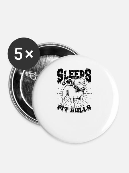 Schlaft mit Pitbulls - Pitbull Terrier - Buttons groß 56 mm (5er Pack) - Weiß
