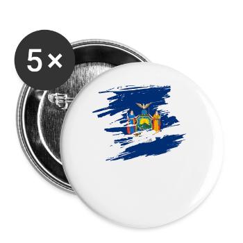 New York Pride Gift - Buttons large 2.2''/56 mm (5-pack) - white - Front