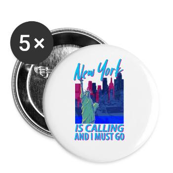 Cadeau de la ville de New York - Lot de 5 grands badges (56 mm) - blanc - Devant