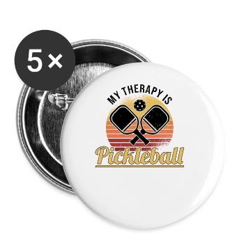 Pickleball Retro Love Dinking Pickleball Player - Buttons large 2.2''/56 mm (5-pack) - white - Front