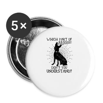 Welchen Teil von aroooo verstehst du nicht - - Buttons groß 56 mm (5er Pack) - Weiß - Vorne