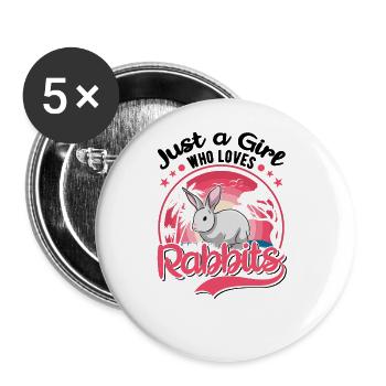 Lapin Lapin Lapin Lapin - Lot de 5 grands badges (56 mm) - blanc - Devant
