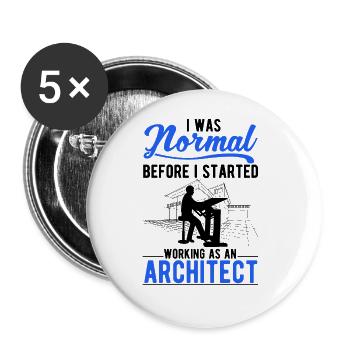 Architecte Cadeau Architecte Architecte d’intérieur Architecture - Lot de 5 grands badges (56 mm) - blanc - Devant