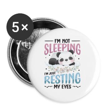 I'm Not Sleeping, I'm Just Resting My Eyes. - Buttons large 2.2''/56 mm (5-pack) - white - Front
